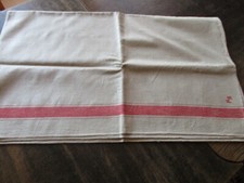 altes Leinen Rolltuch Mangeltuch rote Streifen ca. 304 x 87 cm ( 4 )
