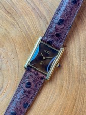 Cartier Tank Vermeil Wood Dial Handaufzug 23x30mm