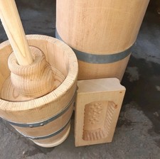 Butterfass unbenutzt Holz  komplett funktionstüchtig incl Butterform Top