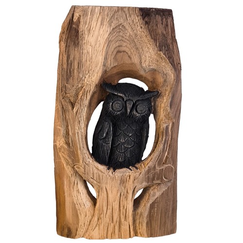 Handgeschnitzte holz eule aus - holz-eule,