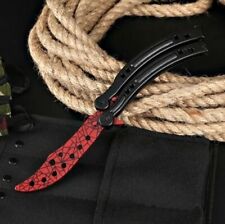 CS GO Balisong Butterfly CRIMSON WEB Messer Skin Knife Striker Trainer Übung