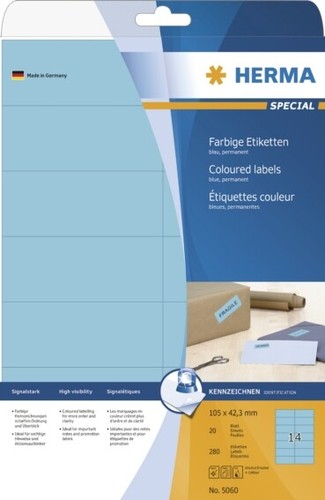 Etiketten blau 105x42 - a4,