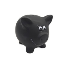 Keramik Sparschwein Haushaltswaren Tafellack Sparschwein Schwarz Schloss