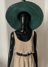 Sommer Sonnen hut Bast Xxl grün blogger  emerald smaragd sunhat 