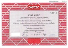 plettac Aktiengesellschaft 1993  50 DM