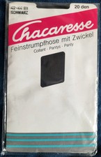 Vintage 1990er Feinstrumpfhose Chacaresse 20 DEN, Größe III (42-44), Schwarz,OVP