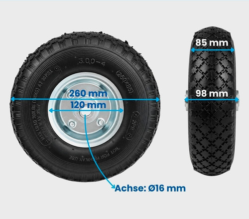 Luftreifen ersatzrad ø260 - Ø260, mm