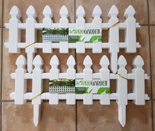 Beeteinfassung, Begrenzung, Rasenkante, Ziergitter weiß (2x4x60cm, 4,80m)