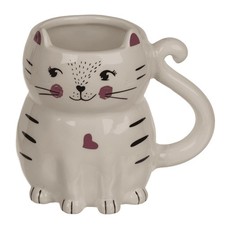 Tasse Becher Katze, weiss