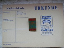 FDJ - Meine Heimat DDR mit blanko Urkunde - DDR Orden, Abzeichen