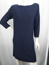 OUI Gestricktes Strickkleid mit Seidenanteil L XL Dunkelblau