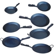 Helmensdorfer Eisenpfanne handgeschmiedet 16 20 24 28 32 36 cm mit Schnabelstiel