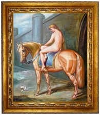 Ölbild Lady Godiva, nakte