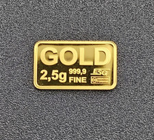 2,5 Gramm Goldbarren 999 Gold