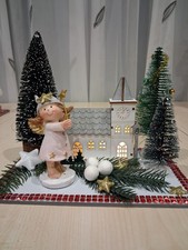 Weihnachtsdeko, Engel, Beleuchteter Kirche ,Tannen, Handarbeit