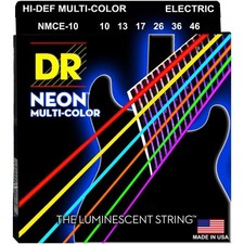 Saiten E-Gitarre DR Strings Neon Multi-Color NMCE-10 Medium Gitarrensaiten E- Gi