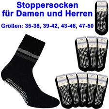 Socken Herren Damen ABS rutschfest Stoppersocken Baumwolle schwarz Größe 35-50