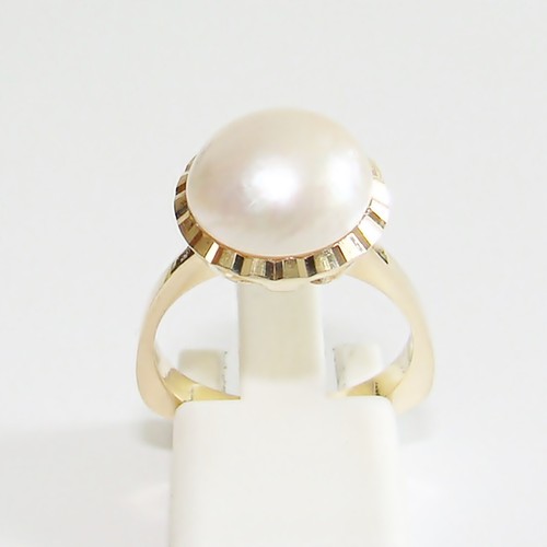 Ring geold 585er mabe perle - ring,