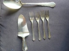 WMF Alt Chippendale 2100 6-teilig 4x Gabel 1x Tortenheber 1x Vorleger Löffel TOP