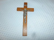 Altes Kruzefix Kreuz Holzkreuz Metalljesus  INRI Religion Glaube H 15 cm Alt