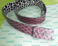 GUESS  Wende- Gürtel * rosé / leo * silberne Schnalle *  TOP