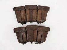 #Y PAAR Karabiner K98 Patronentasche BRAUN ORIGINAL Luftwaffe / Tropen / Afrikak