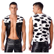 DE Herren Cowboy Western Weste Karneval Kostüm Mottoparty Cosplay Waistcoat Tops