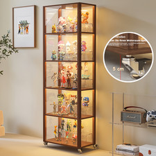 Große Acryl Vitrine Hochschrank Standvitrine Küchenschrank Mit 360°-Lenkrollen