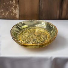 Alte Obst Schale Art Dèco Bernstein 27 Cm Pressglas TOP Zustand Vintage