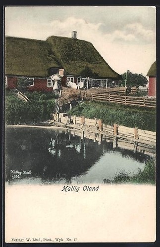 Ansichtskarte hallig oland - ansichtskarte,