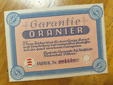 Garantieschein Oranier Garantie Siegel Eisenwerke Adolfshütte Niederscheld FJ