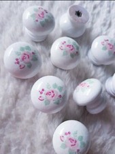 9er Set Möbelknopf Rose