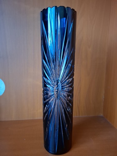 Bleikristall glas vase blau - bleikristall,