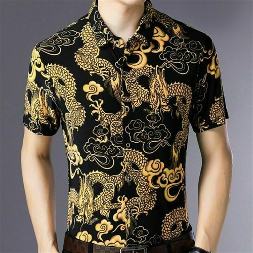 Herren seidenhemd aufdruck - herren,