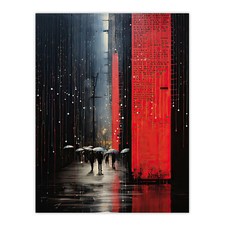 Night Street Rain Abstract