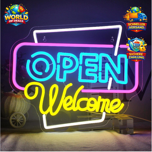 Neon schild open bunt - neon,