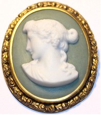 Jugendstil Kamee Brosche mit