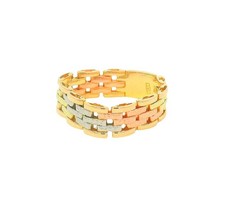 Ring / Kettenring 585 Gelbgold / Weißgold / Roségold Glieder-Optik Größe: 56
