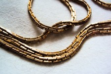 vintage HALSKETTE ca. 90 cm goldfarben super schön MODESCHMUCK HANDARBEIT