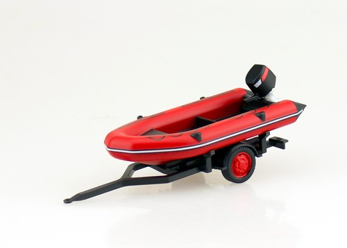 Anhänger mit boot - anhänger, feuerwehr