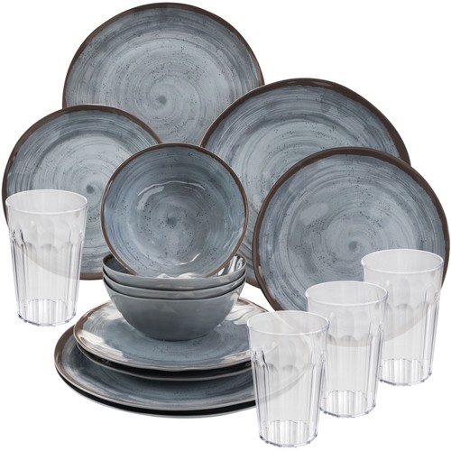 Melamin geschirr set grau - melamin,