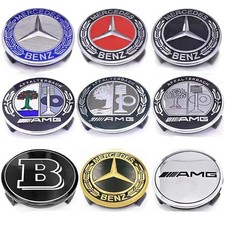 4x Mercedes 75mm Stern Schwarz