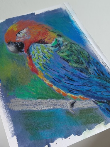 Original oil pastel painting - pastel,
