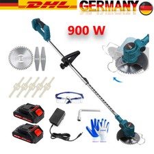 900W Rasentrimmer Trimmer Motorsense Akku Grasschneider Freischneider mit 2 Akuu