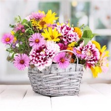 20 Servietten Blumen Korb