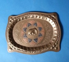 Messingtablett Servierplatte Ceylon Indien Orient 20x15cm Elefant