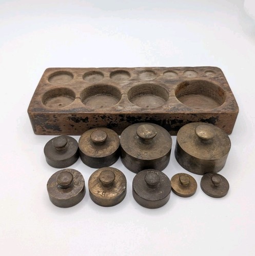 Antikes messing gewichte - antikes, messing-gewichte-set