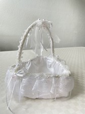 Streukörbchen Hochzeit Blumenkinder Blumenkörbchen Blumenkorb weiß Herzform  