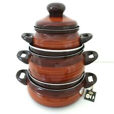 SILIT Kochtopf Töpfe 3er Set Email auch Induktion 70er Jahre Vintage - Top