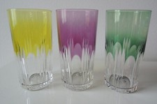 3 alte Überfanggläser-